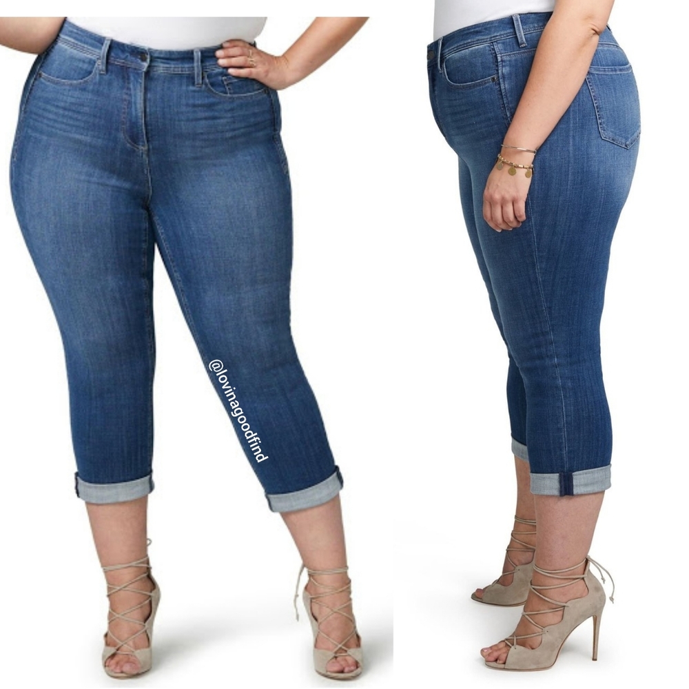 CURVES 360 BY NYDJ Slim Straight Crop Jeans NWT 22